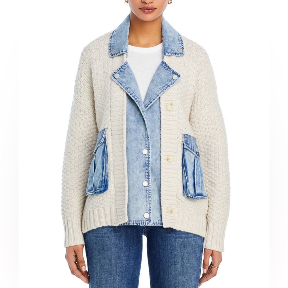 Brand New with tag! BLANKNYC -Last Call Mixed Media Cardigan Size Small - Picture 7 of 7